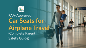 FAA approved car seat label for airplane travel