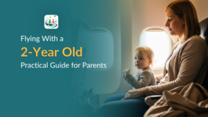 Flying With a 2-Year-Old: A Calm, Practical Guide Parent flying with a 2 year old toddler sitting in airplane seat by window
